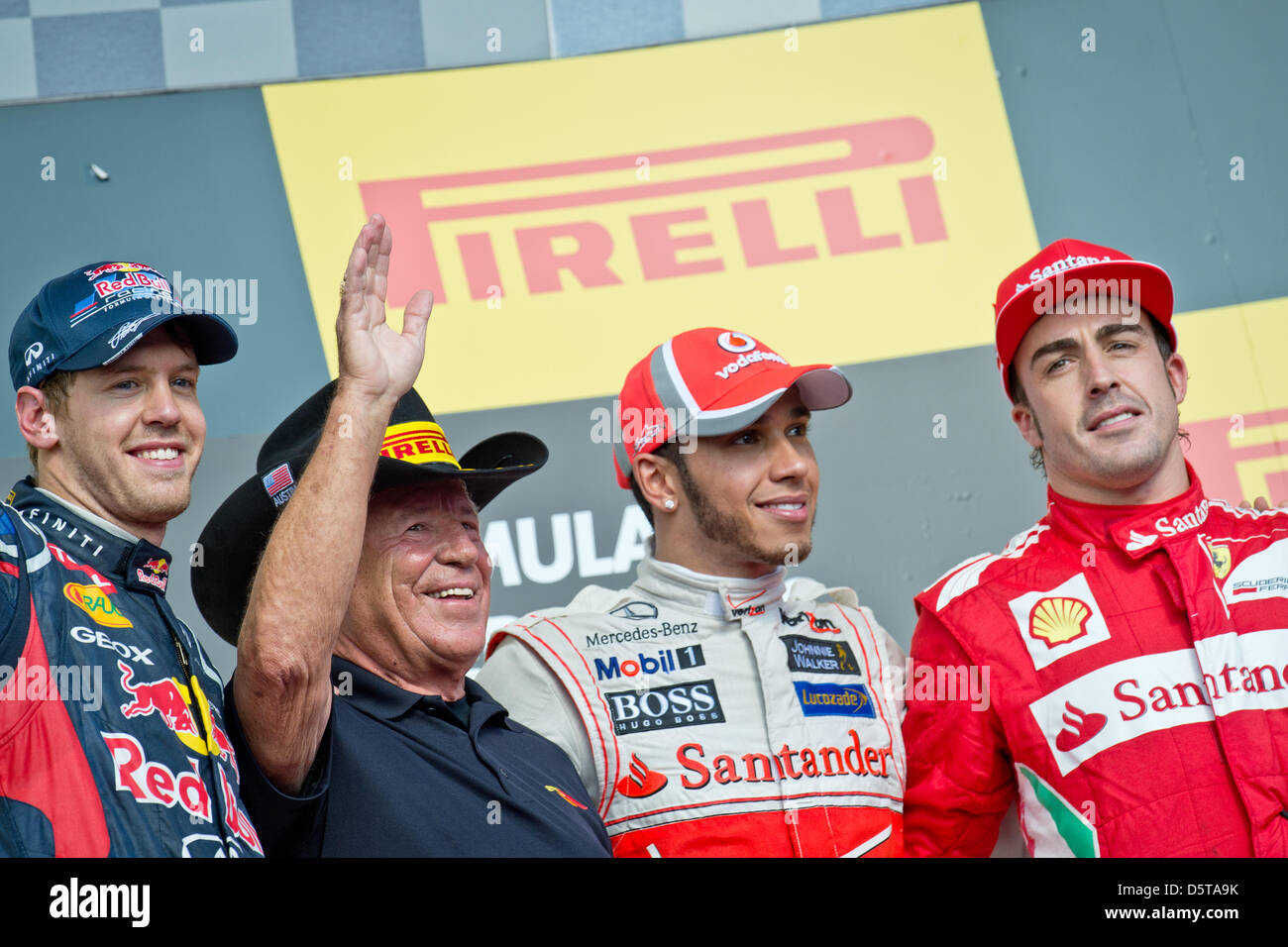 German Formula One Driver Sebastian Vettel Of Red Bull 2nd L R