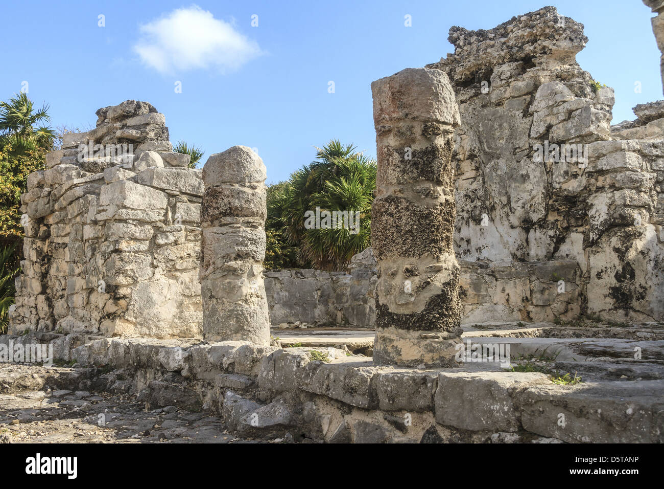 Shrines Tullum Maya Site Mexico Stock Photo
