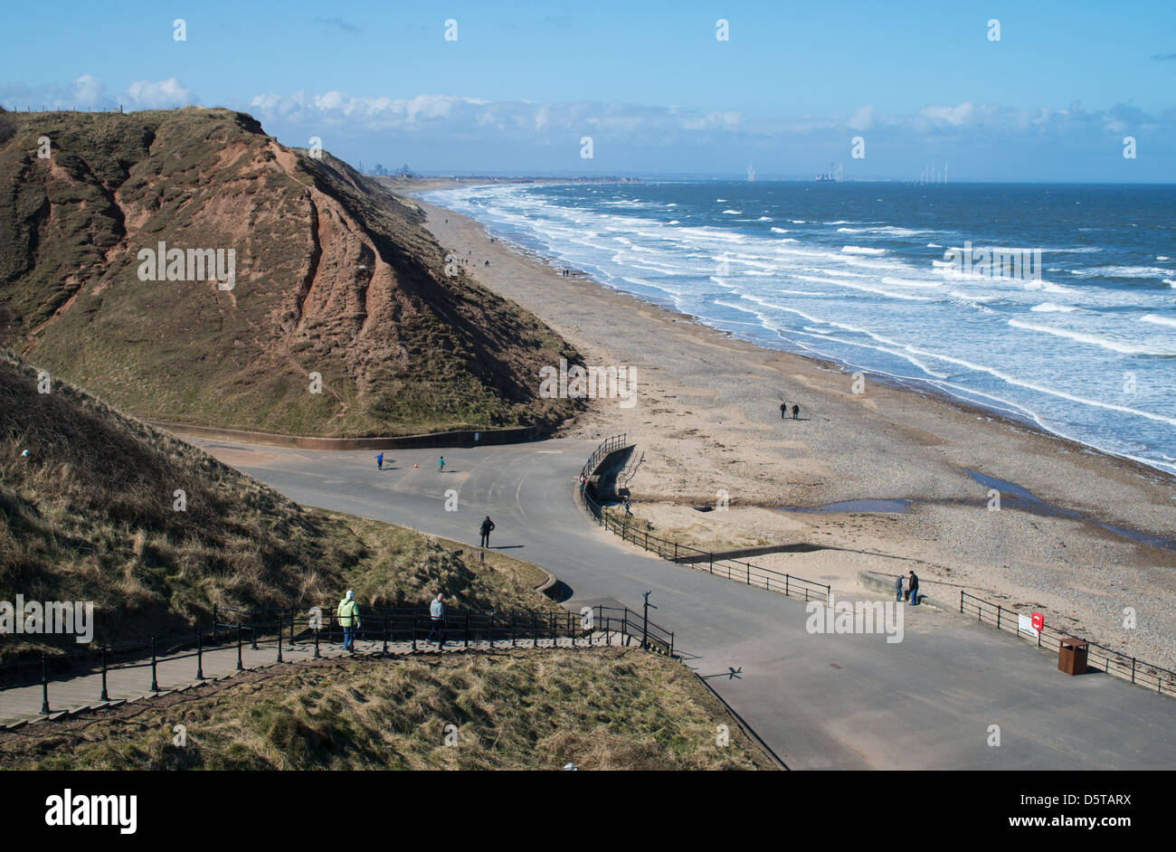 The beach and coastline looking north from Saltburn north east England UK Stock Photo