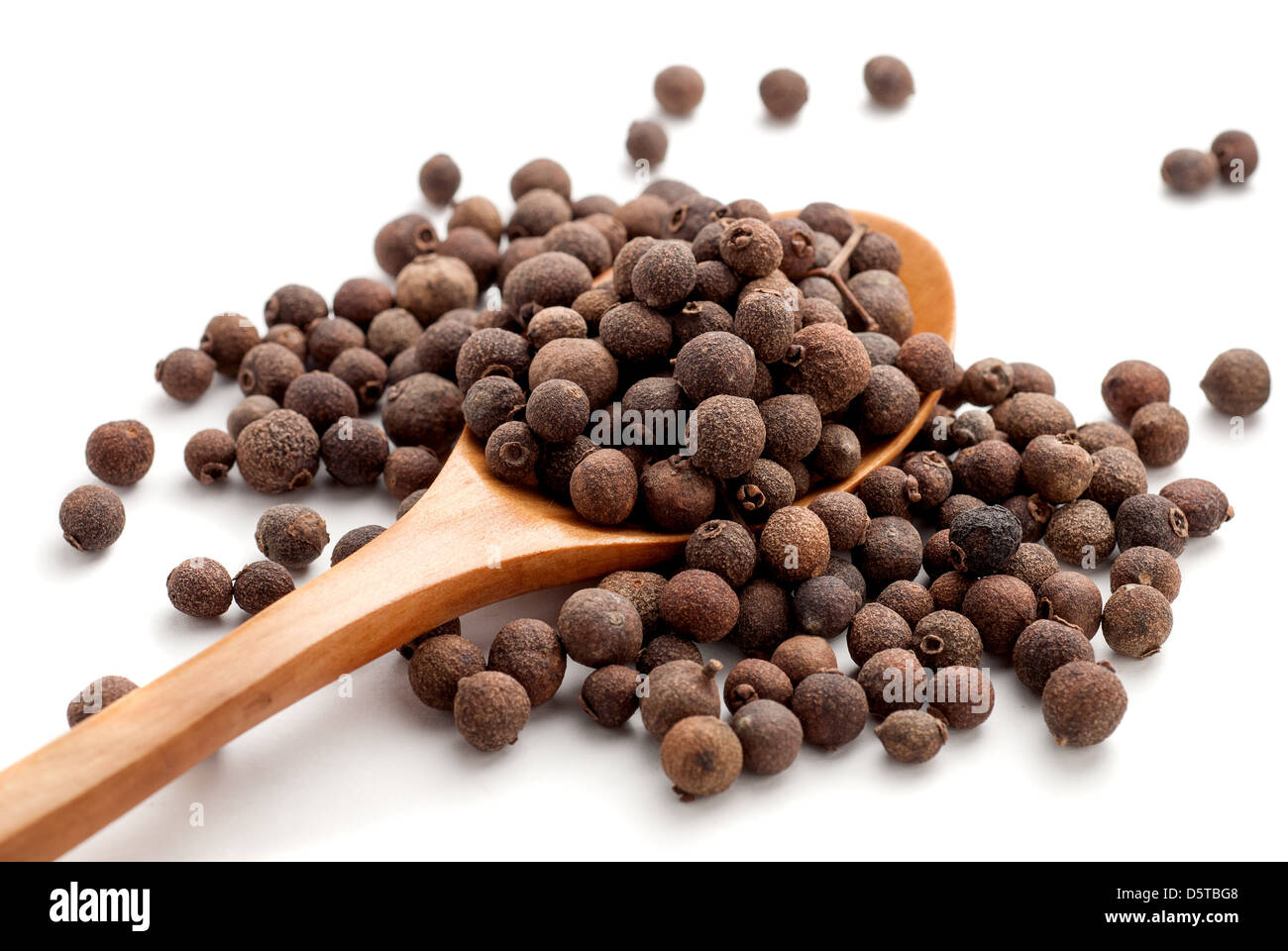 teaspoon of black pepper isolated on white background Stock Photo