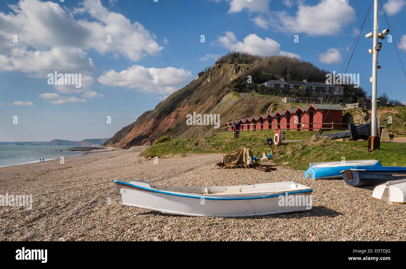 Branscombe Mouth, Beach and Cliffs, Devon, England, UK. Europe Stock Photo