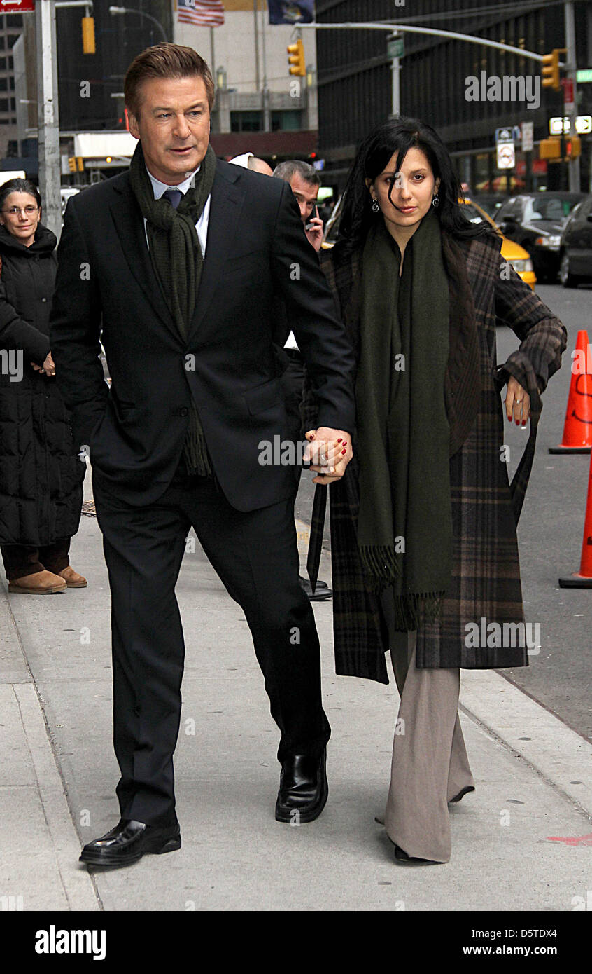 Alec Baldwin and Girlfriend Hilaria Thomas Celebrities arrive at The Ed