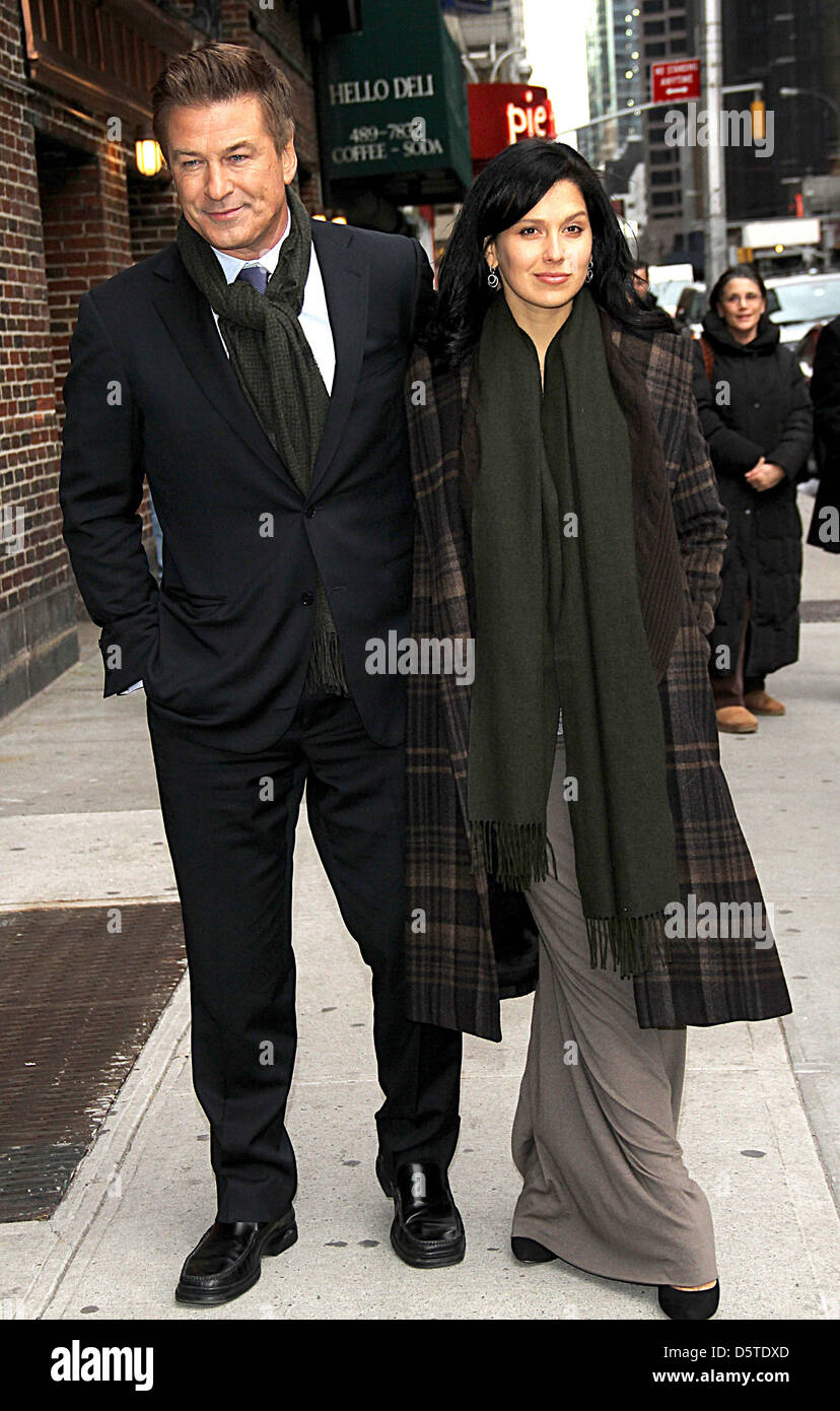 Alec Baldwin and Girlfriend Hilaria Thomas Celebrities arrive at The Ed