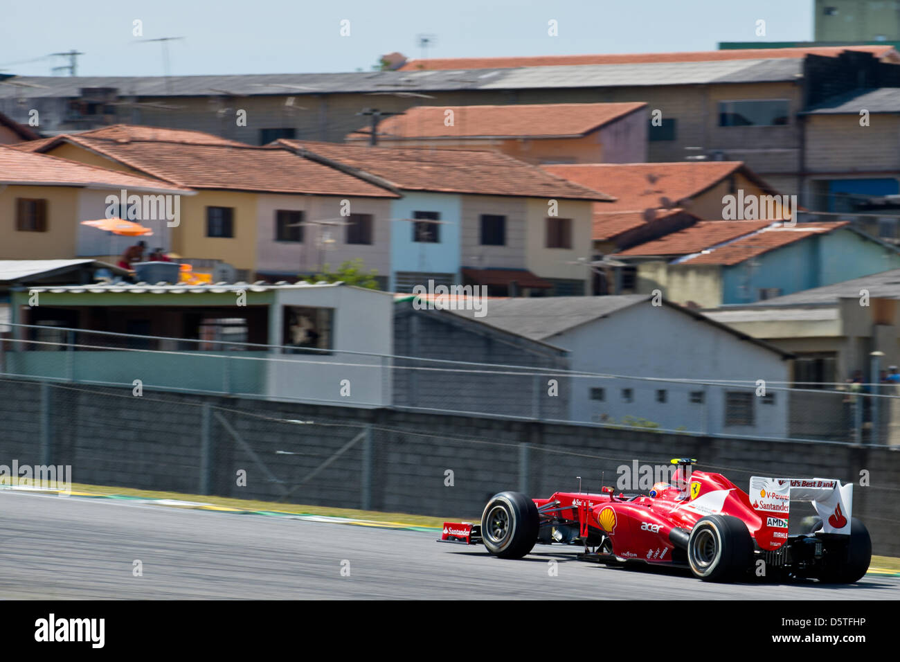 Brazilian Formula One driver Felipe Massa of Ferrari steers his car