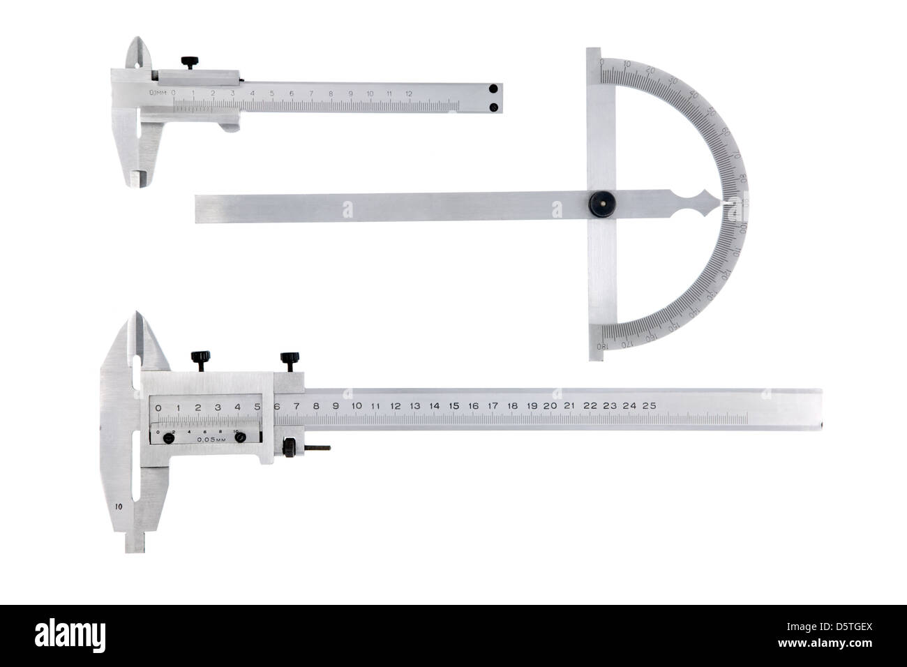 Measuring instruments isolated on a white background. Stock Photo