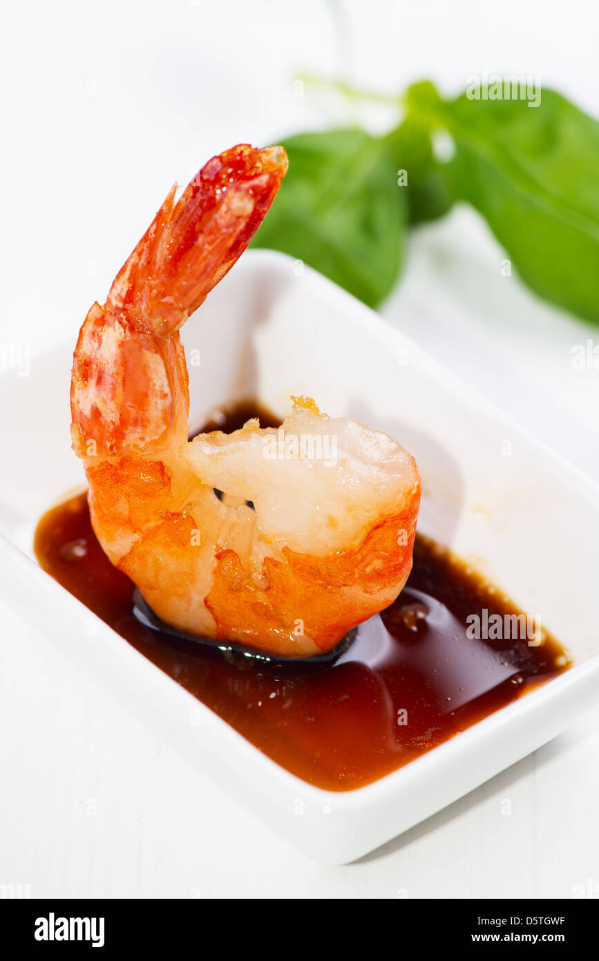 Fried shrimp in soy sauce Stock Photo Alamy