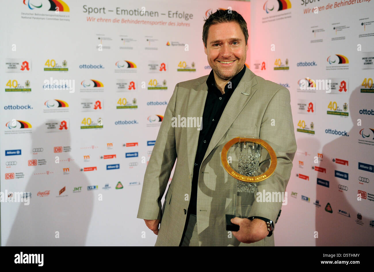 Table tennis Paralympic champion Jochen Wollmert poses with his