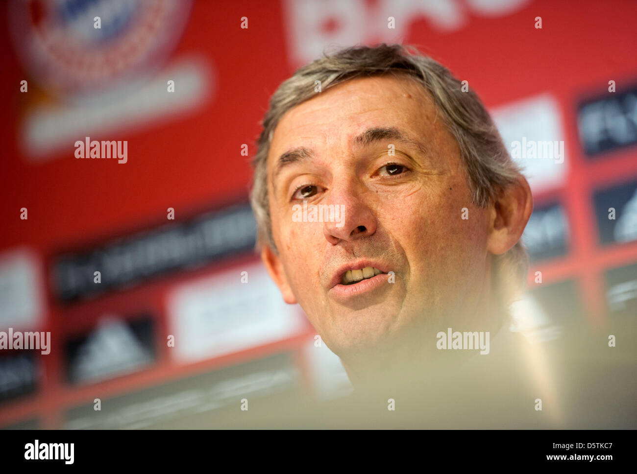 The new basketball head coach of FC Bayern Munich Svetislav Pesic sits during a press conference in Munich, Germany, 27 November 2012. Pesic is replacing former coach Christopoulos and will initially coach the team until the end of the season. Photo: Victoria Bonn-Meuser Stock Photo