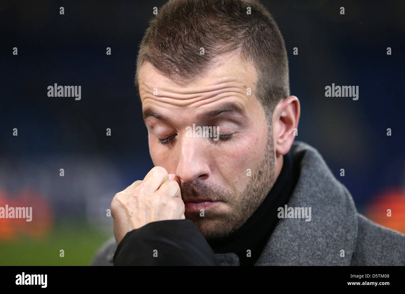 Hamburg's Rafael van der Vaart gives an interview before the German ...