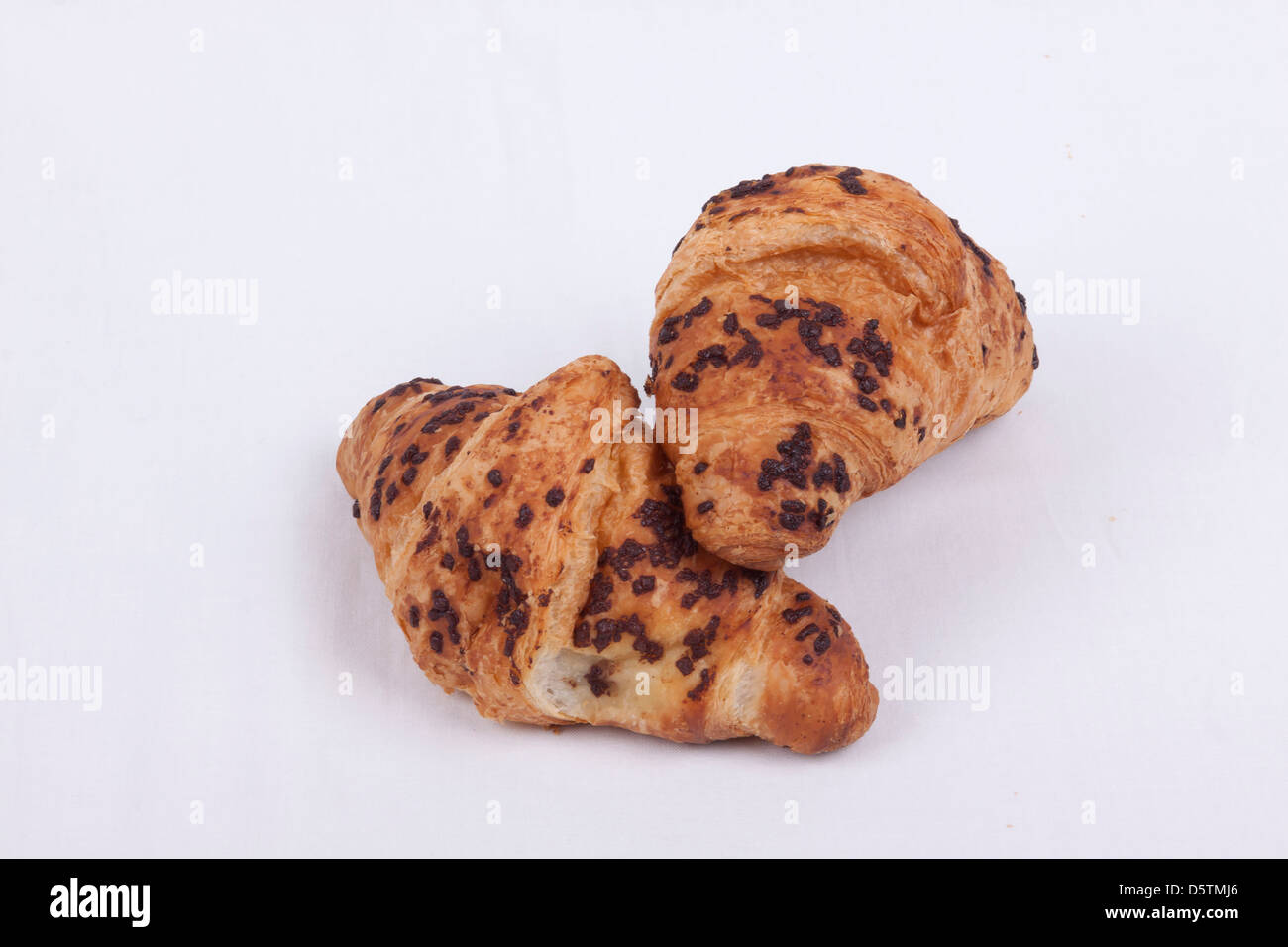 fresh chocolate croissant isolated on a white background Stock Photo ...