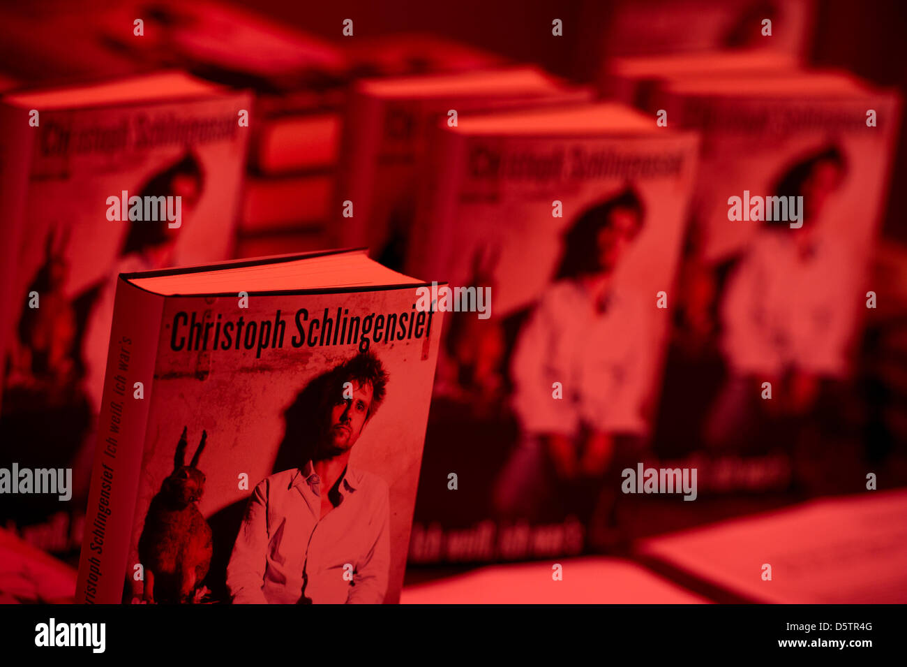 The book 'Ich weiss, ich war's' ('I know, it was me') by Christoph Schlingensief is on display during a press conference at the Volksbuehne in Berlin, Germany, 24 September 2012. The book will be published on 08 October 2012. Photo: SOEREN STACHE Stock Photo