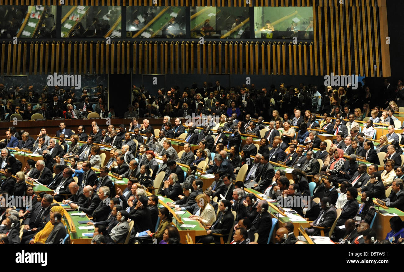 Meeting room of the general assembly of the united nations hires stock