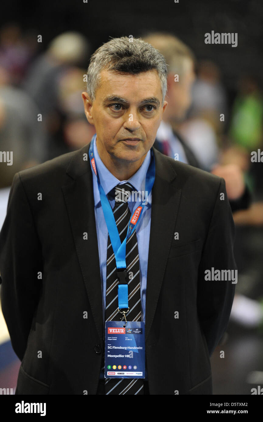 Montpelliers president Remy Levy is pictured before the European Handball Federation (EHF) Champions League match between SG Flensburg-Handewitt and Montpellier AHB at Campushalle in Flensburg, Germany, 27 September 2012. Photo: BENJAMIN NOLTE Stock Photo