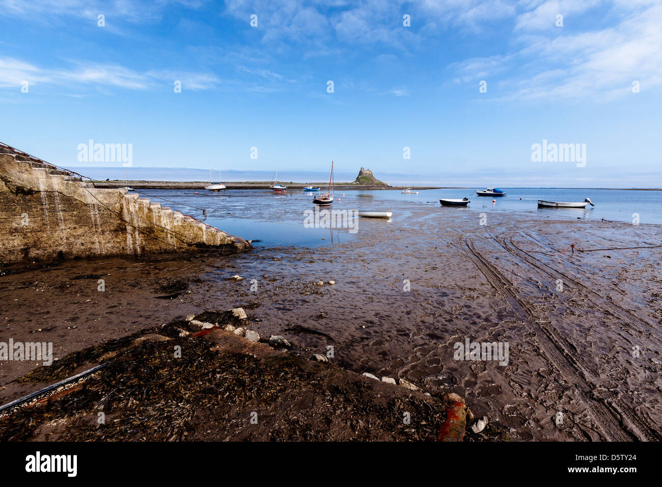 Low tide at Holy island Stock Photo Alamy