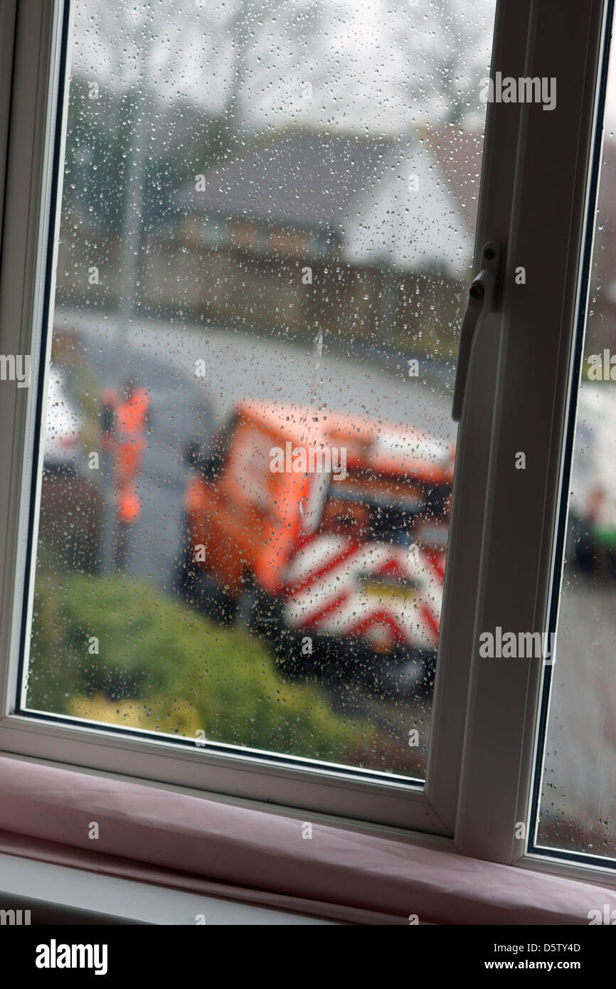 RAC truck and man job parked up working man Stock Photo
