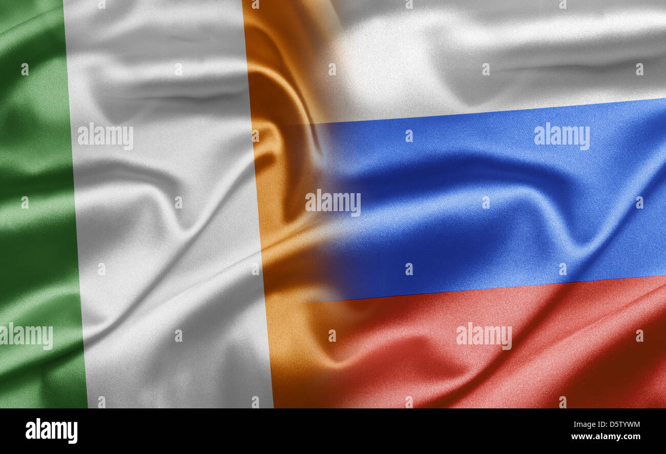 Premium Photo  Ireland flag ball smashing a russian ruble