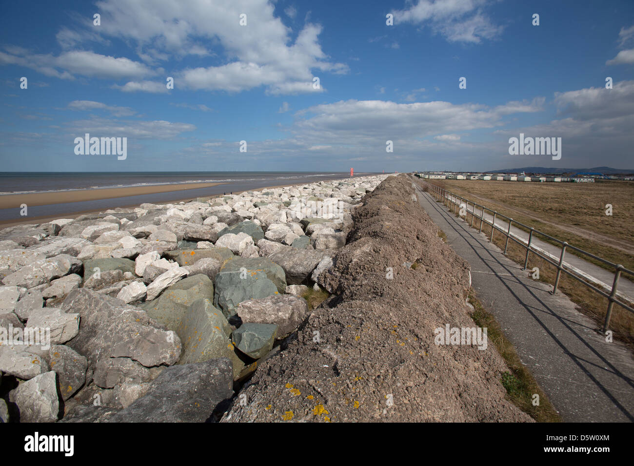 The Wales Coastal Path in North Wales. The promenade path near Kinmel