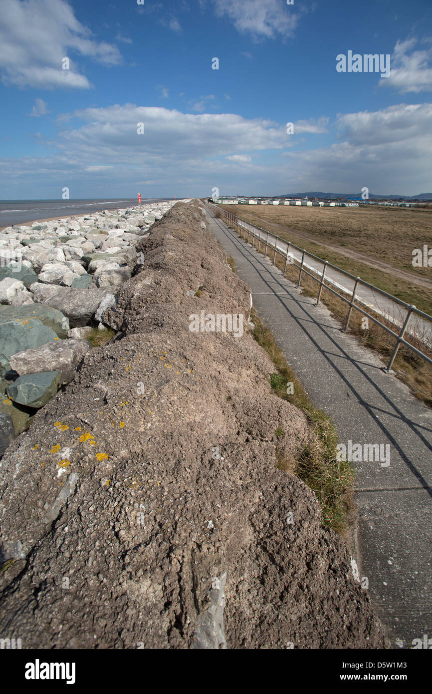 The Wales Coastal Path in North Wales. The promenade path near Kinmel