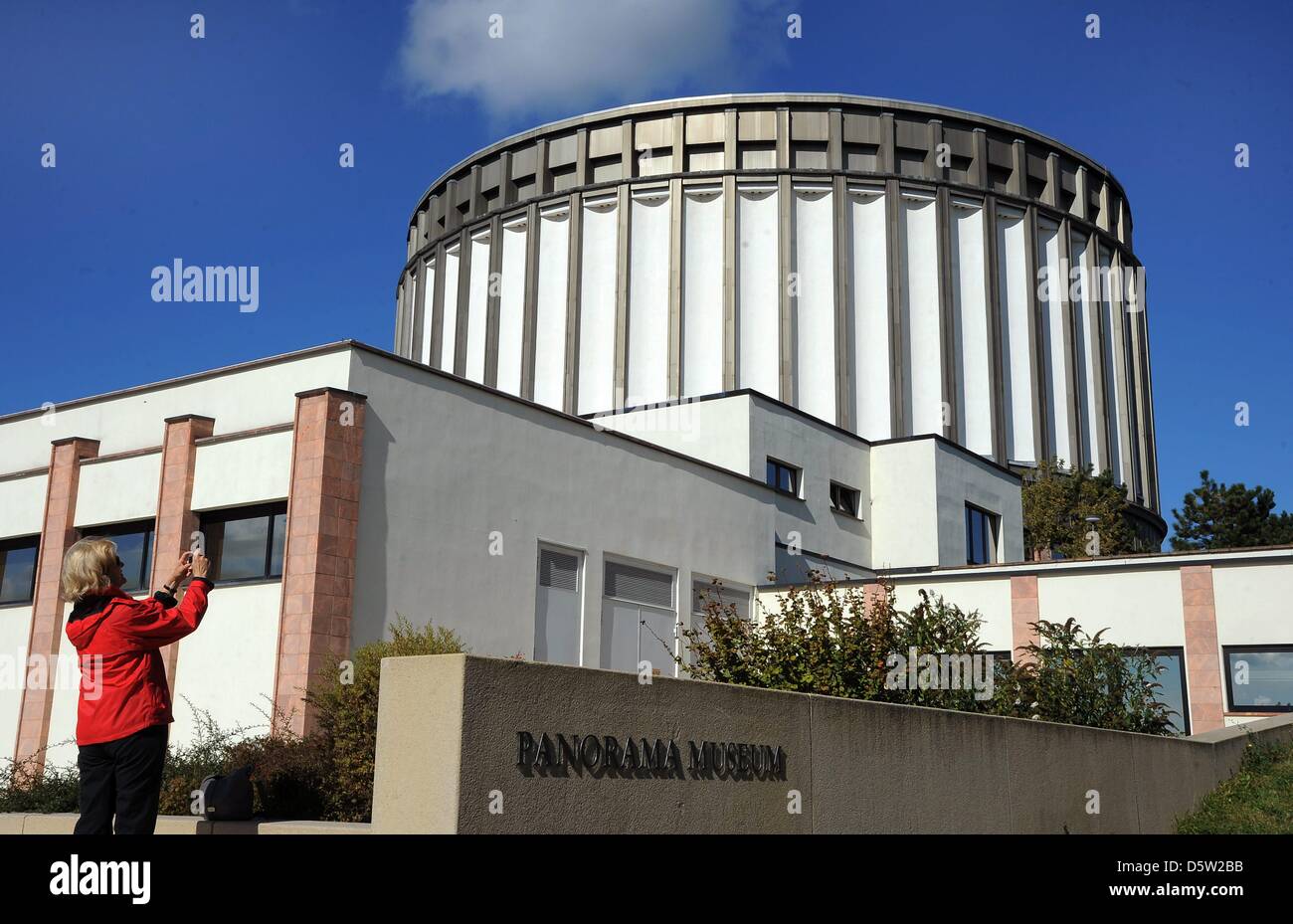 The sun shines onto the Panorama Museum Bad Frankenhausen, Germany, 29