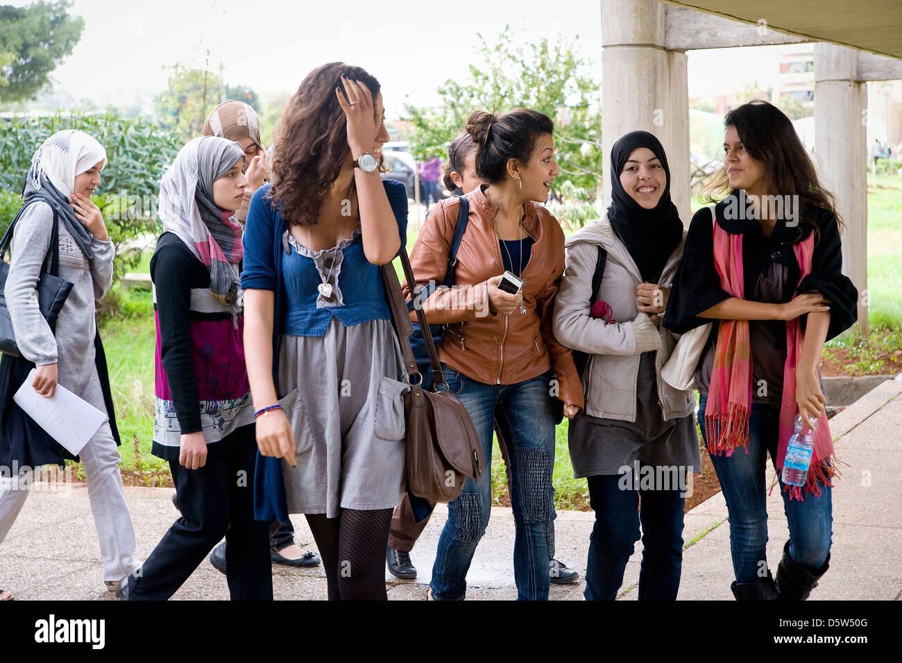 A new mentoring programm started at Mohammed V Souissi University where female students can get advice for her professional life Stock Photo