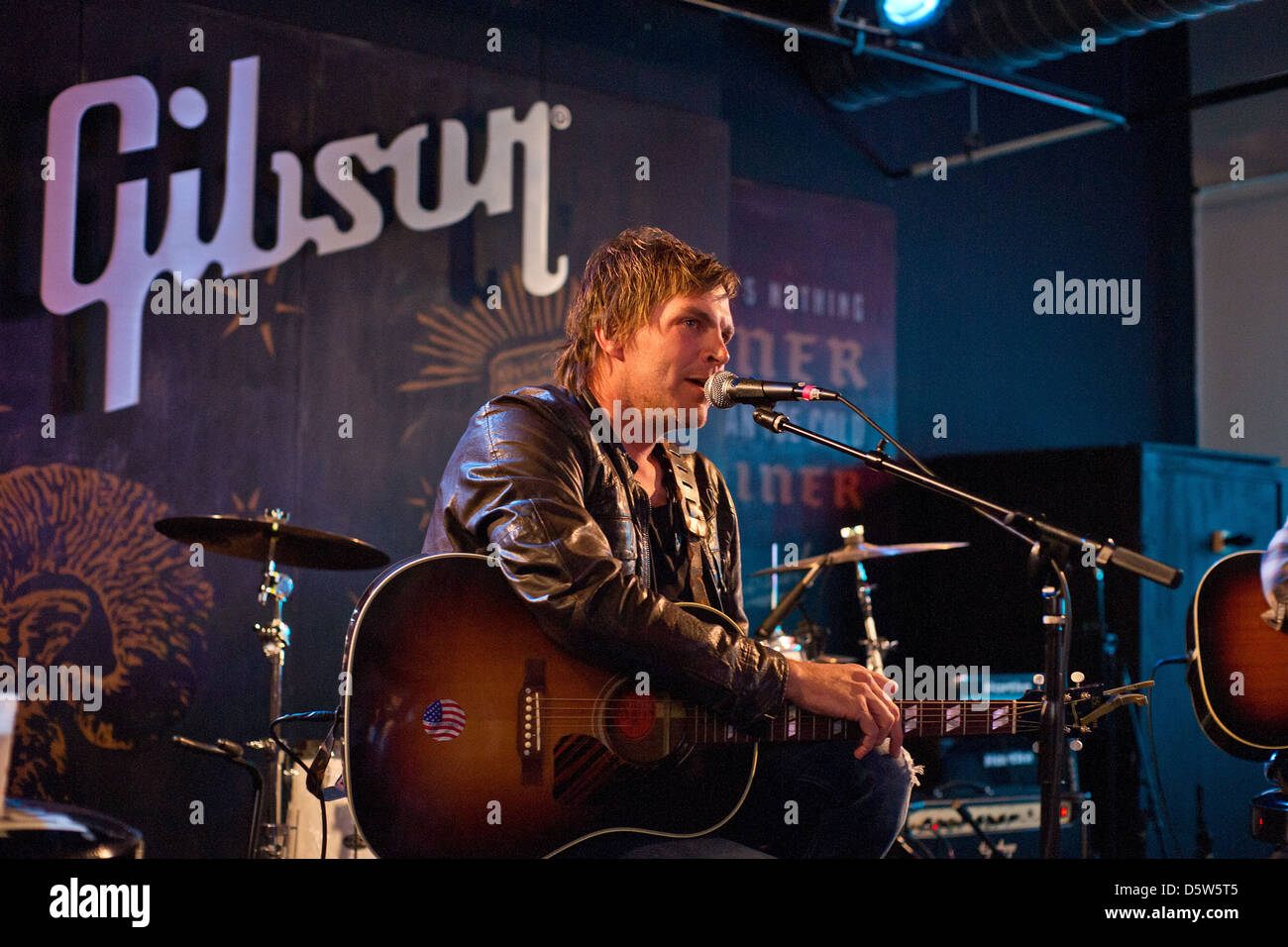 Jack Ingram performing at the 2012 Grounded in Music Benefit Concert at the Gibson Showroom Austin, Texas - 15.02.12 Stock Photo