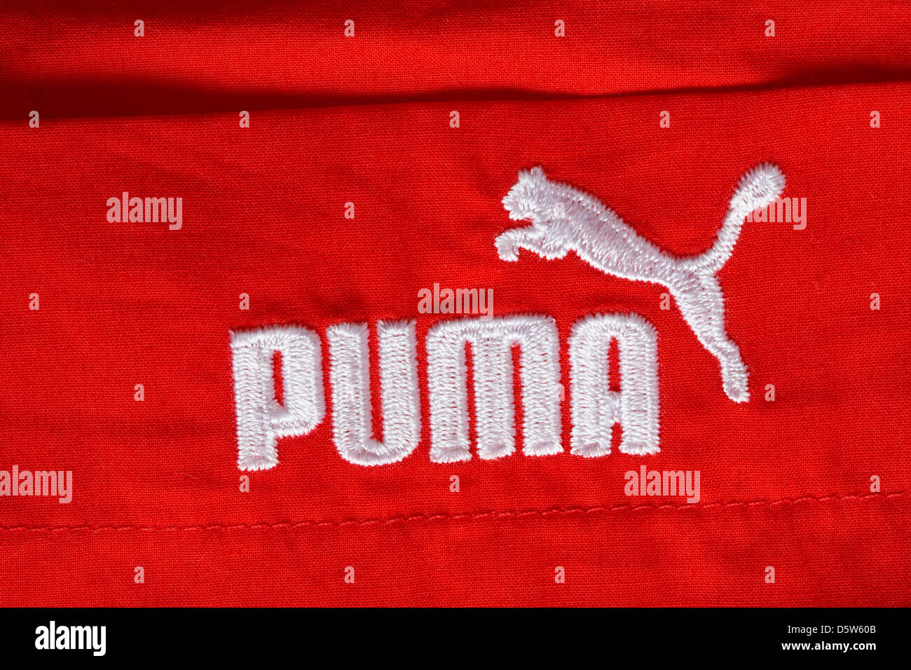 Puma logo on red top Stock Photo