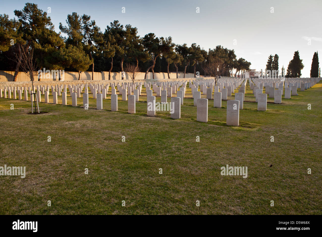 The Mikra British Cemetery in the city of Thessaloniki in the Region of Central Macedonia, Greece. Stock Photo