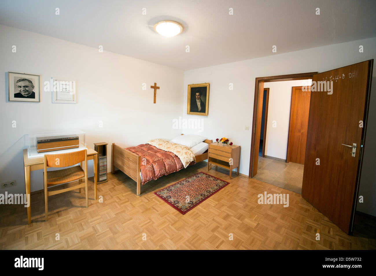 Joseph Ratzinger's bedroom in his former home is pictured in Pentling ...