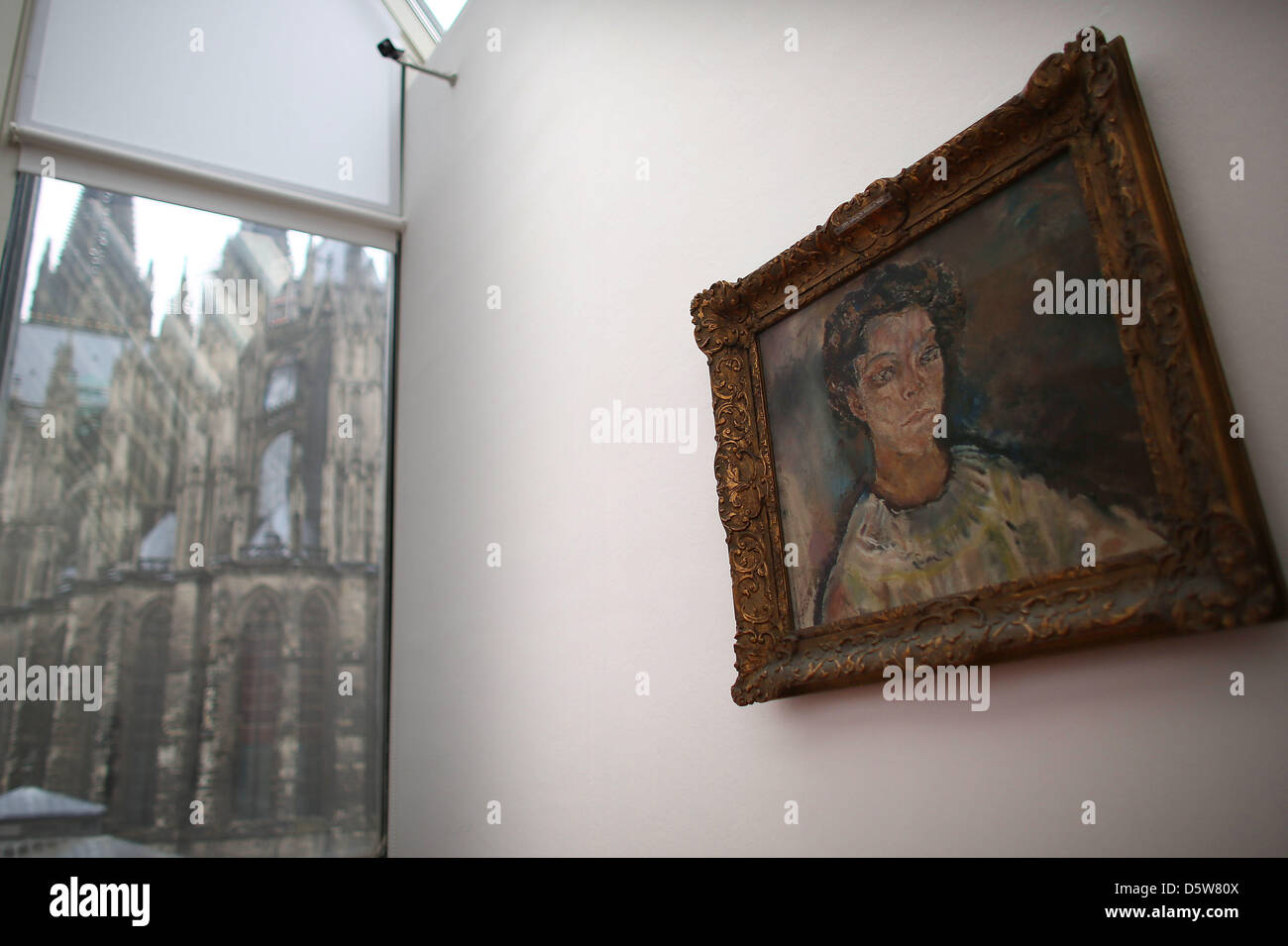The painting 'Portait Tilla Durieux' by Oskar Kokoschka hangs in the Museum Ludwig in Cologne, Germany, 09 April 2013. The city of Cologne, following the wishes of the advisory commission, is to give back the painting take by the Nazis back to the heirs of the owner. Photo: OLIVER BERG Stock Photo