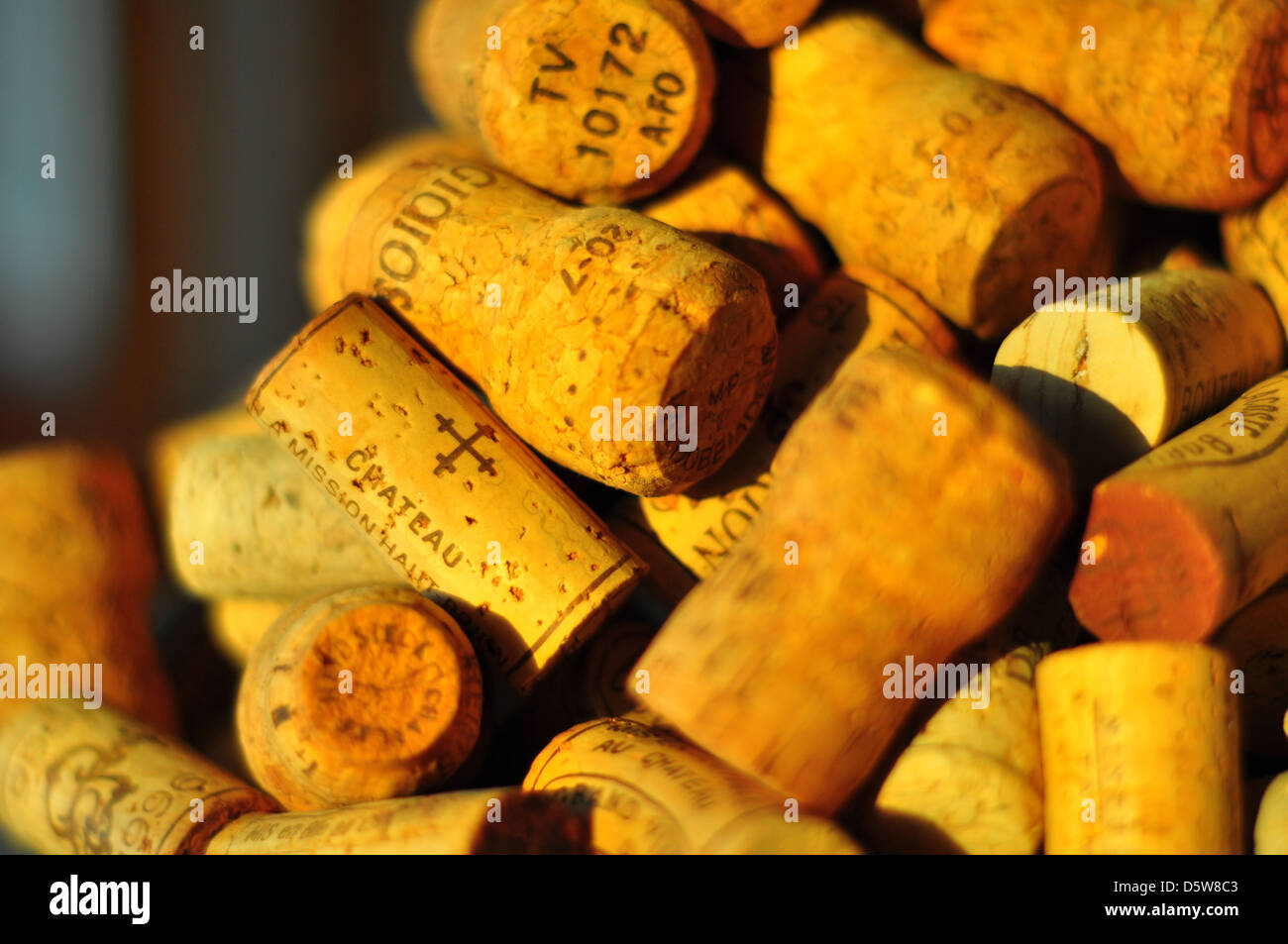 Wine corks in sunset Stock Photo Alamy