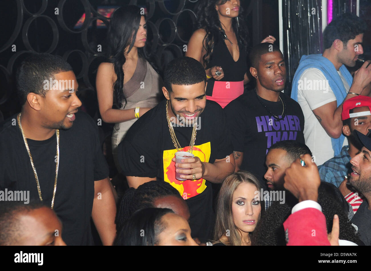 Drake attends Club Paradise Tour After Party at Rush nightclub Miami,  Florida - 14.02.12 Stock Photo - Alamy