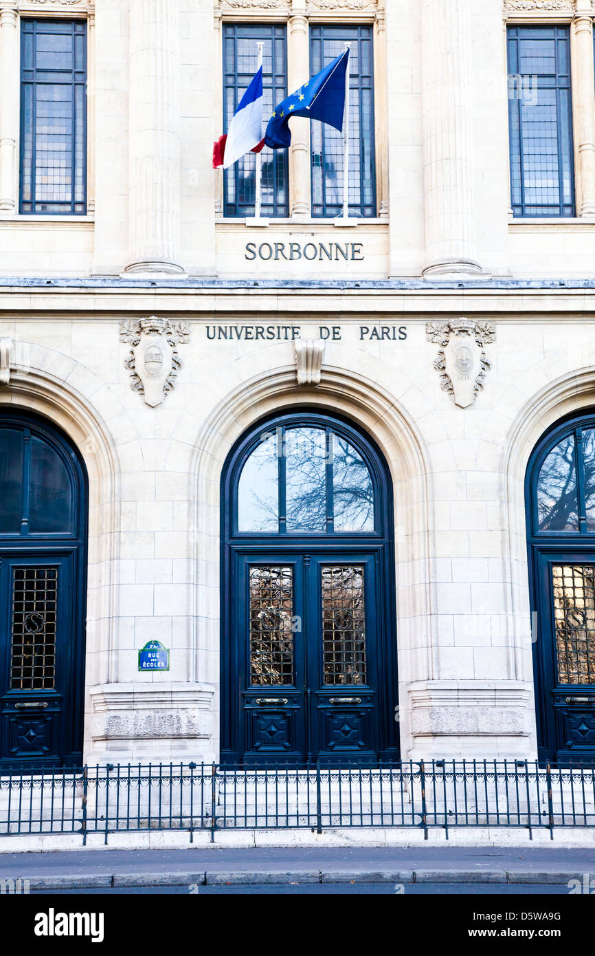 Paris Sorbonne University Entrance Stock Photo Alamy