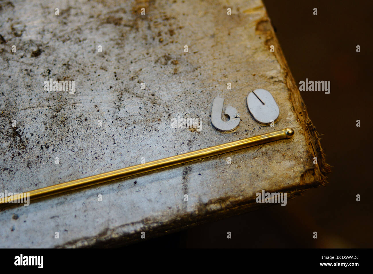 The number 60, metalworking shop Stock Photo