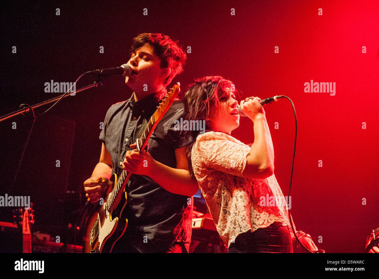 American band Kitten performing on April 2, 2013 at The Vic Theater in ...