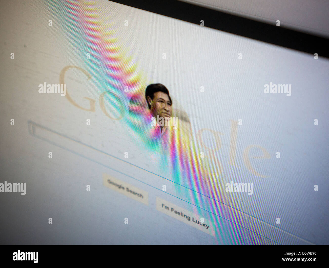 Google's homepage salutes labor activist Cesar Chavez Stock Photo