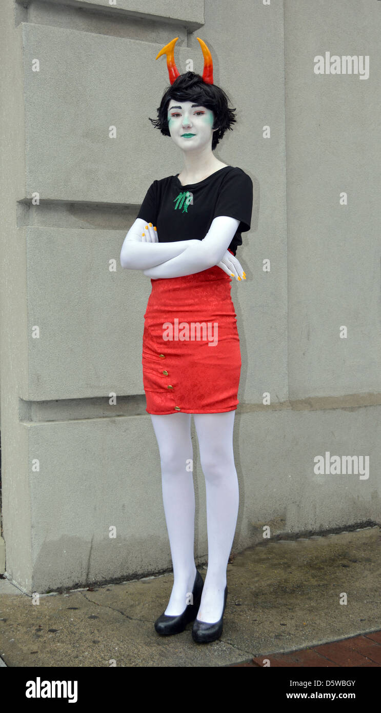 Kayla from Savannah, Georgia dresses as Kanaya Maryam from the web comic  Homestuck Stock Photo - Alamy, image size:743x1390