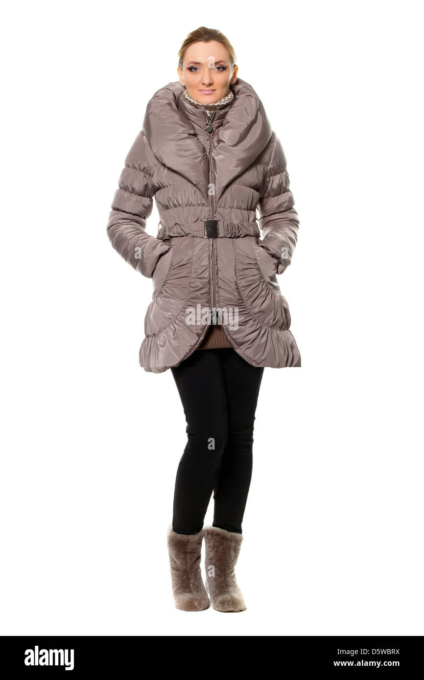young woman in coat Stock Photo - Alamy