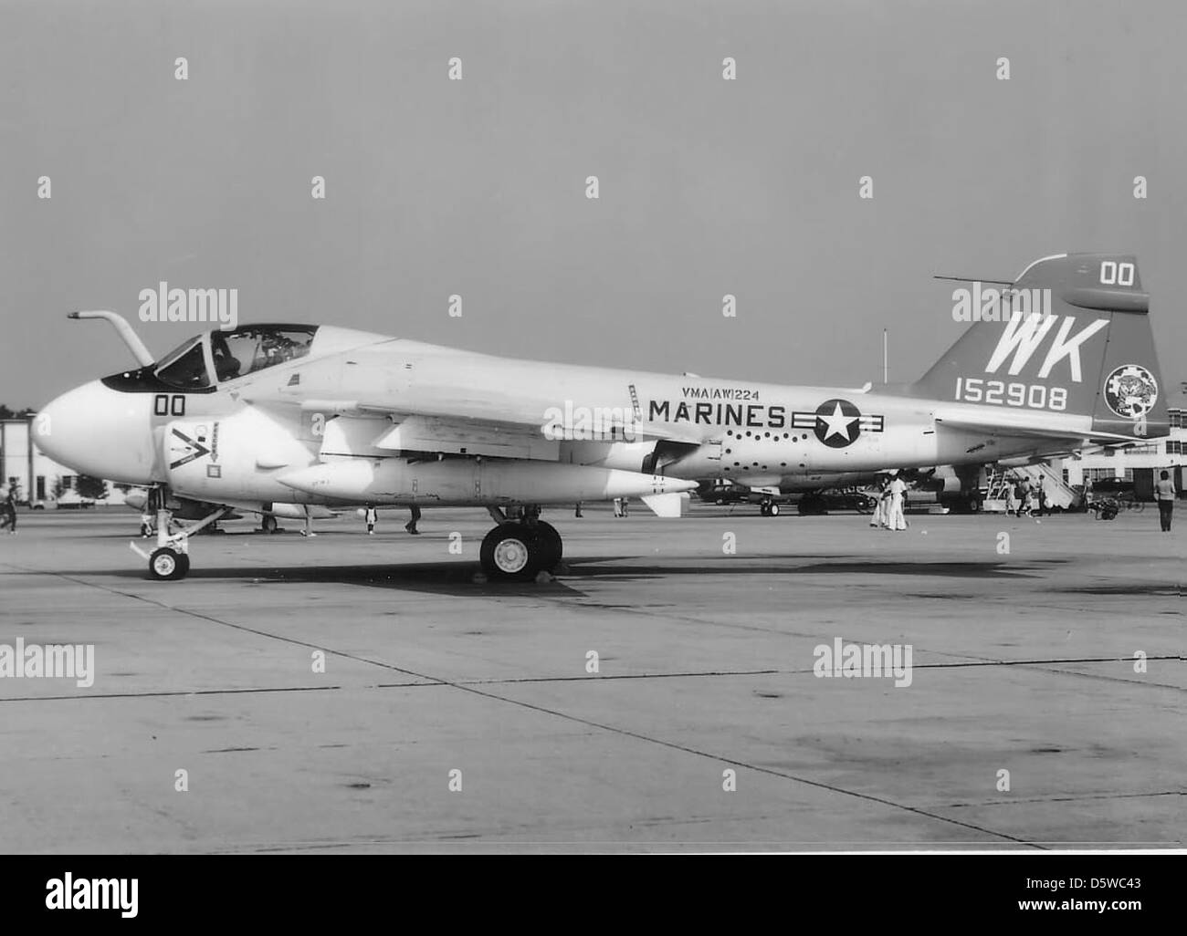 Grumman A-6E 'Intruder' of VMA(AW)-224 at NAS Brunswick, ME., August 3, 1974. Stock Photo