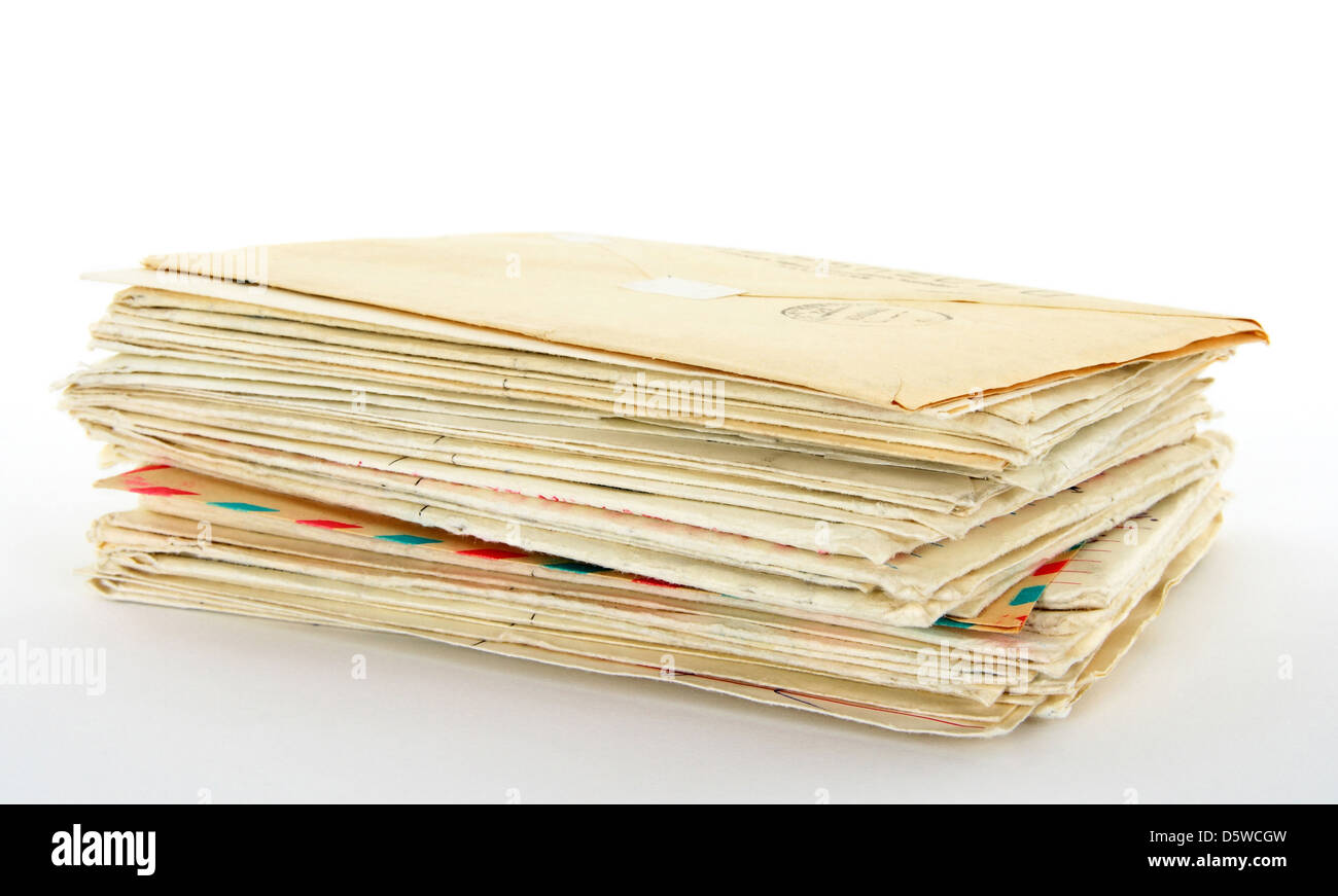 Stack of old letters. Stock Photo