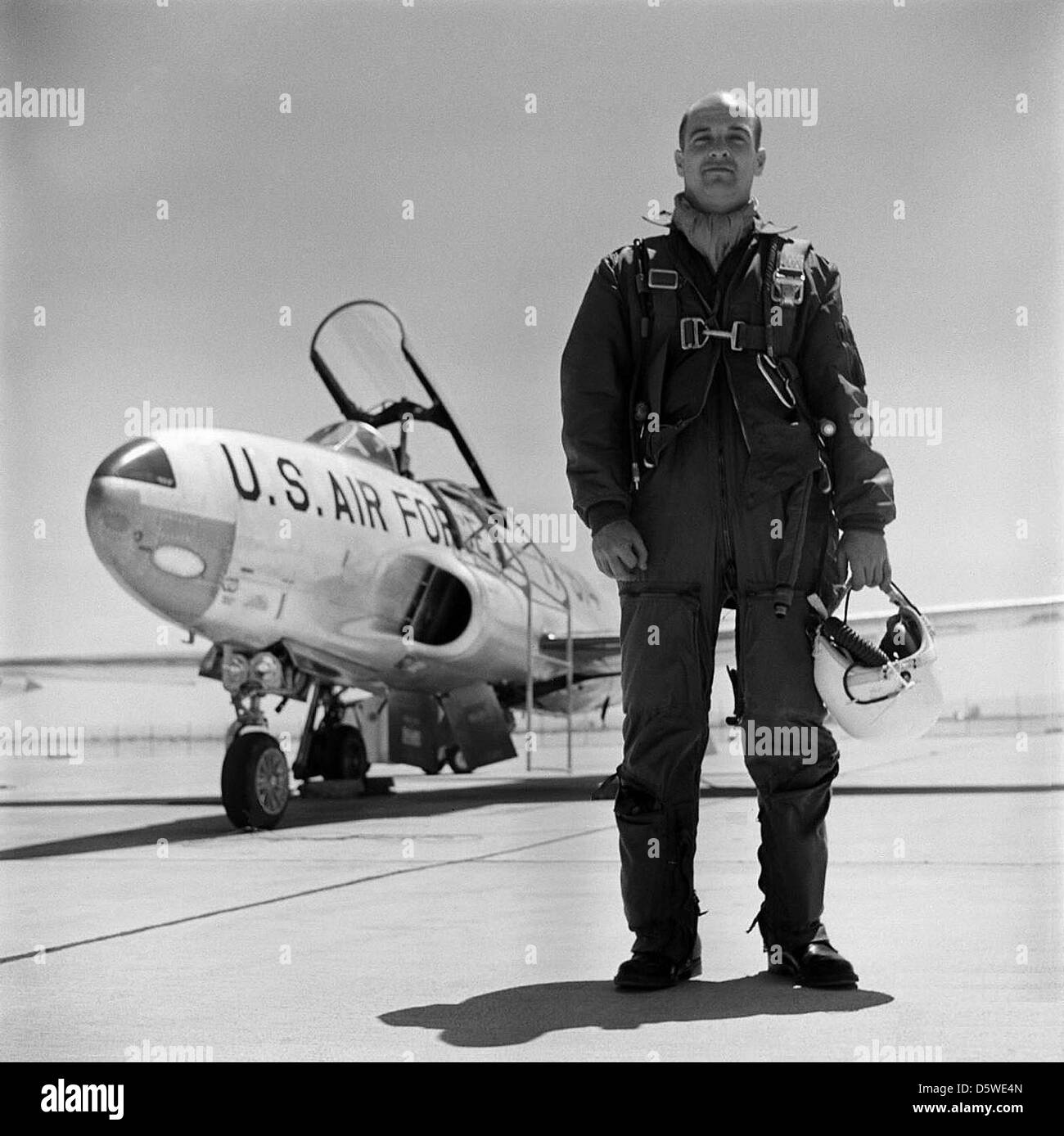 NACA test pilot Milburn "Mel" G. Apt with a Lockheed T33 "Shooting