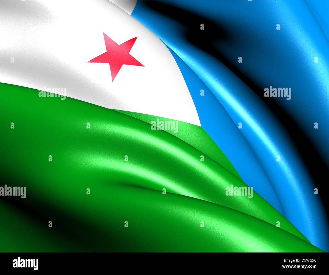 Flag Of Djibouti Close Up Stock Photo Alamy