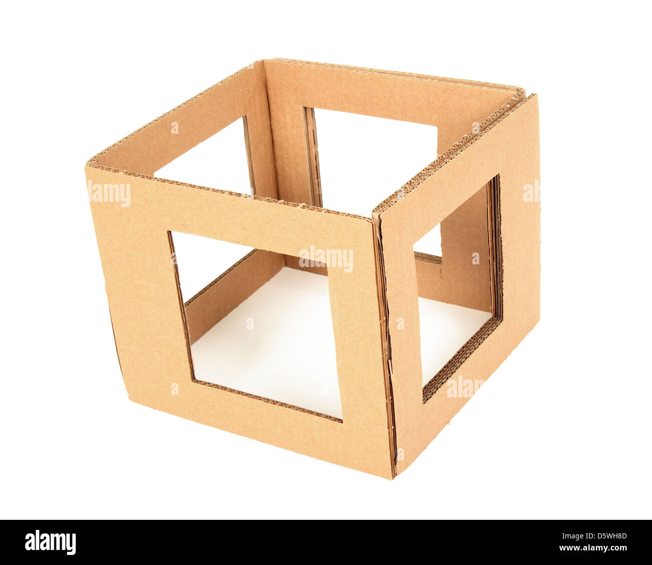 Cardboard box with holes, on white background Stock Photo Alamy