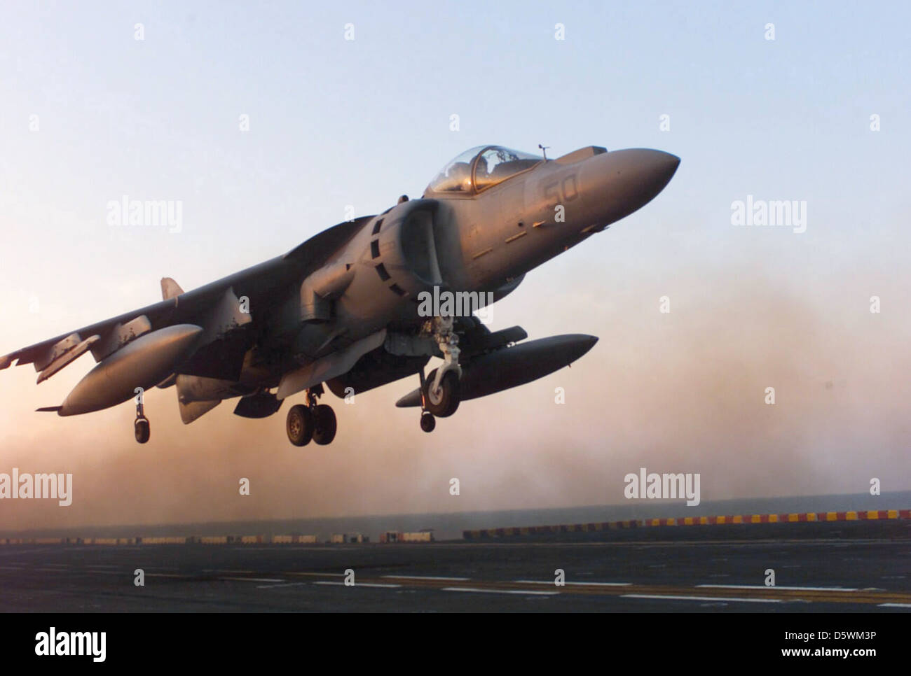 Boeing AV-8BII+ 'Harrier' landing. Stock Photo