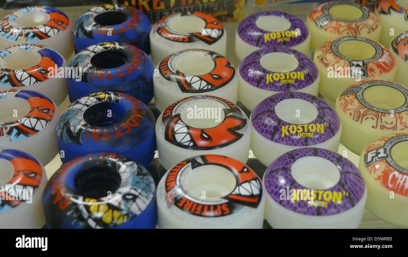 Skateboard Wheels on Display Stock Photo Alamy
