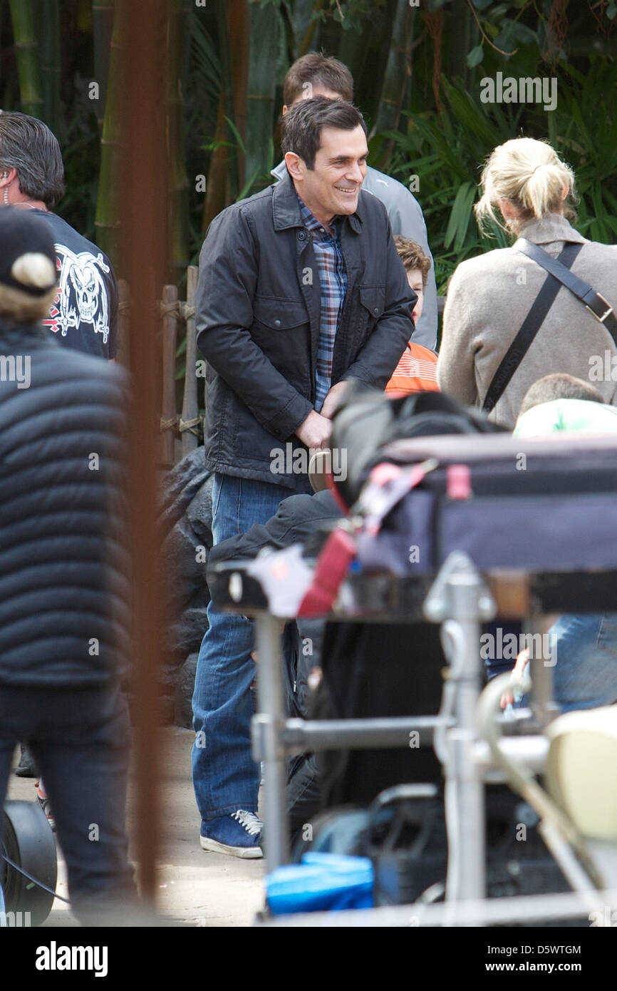 Ty Burrell The cast of 'Modern Family' filming on location at