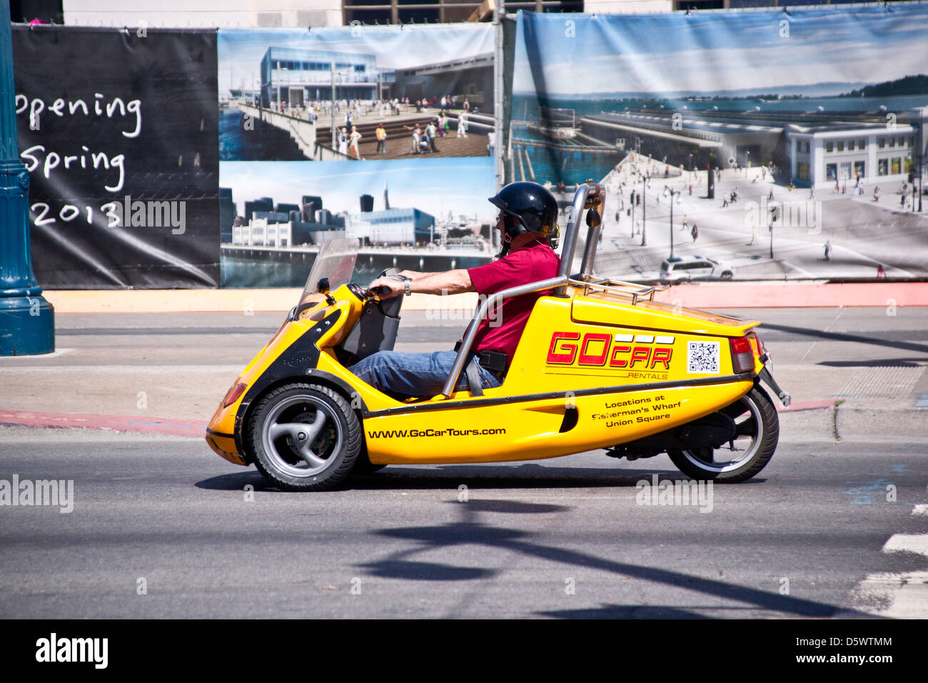 Tourist in a San Francisco GO-Car Stock Photo