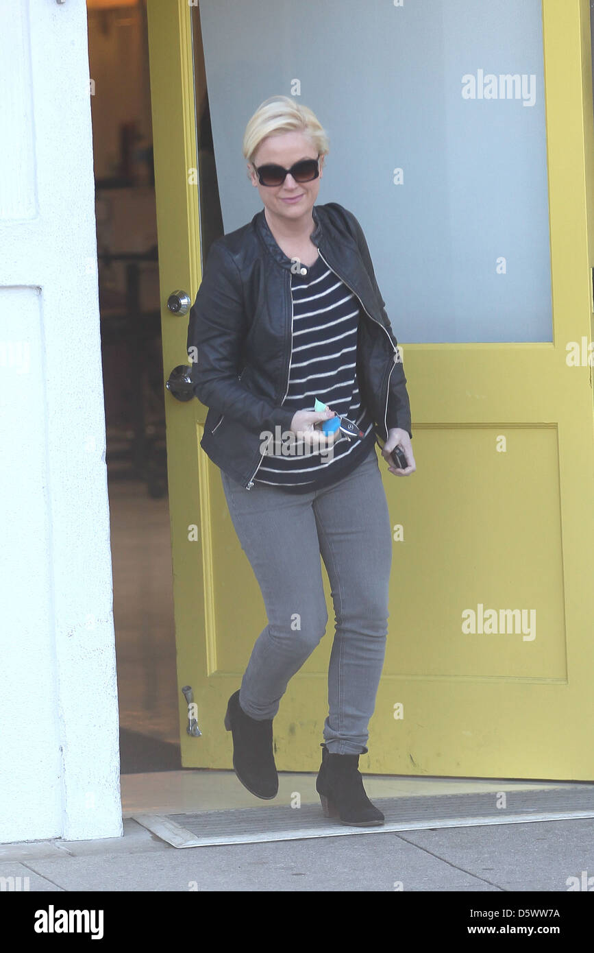Amy Poehler leaving a hair salon Los Angeles, California - 08.02.12 Stock Photo