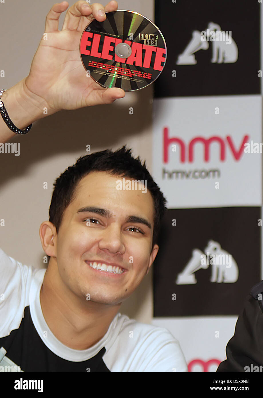 Carlos Pena Big Time Rush Meets Fans and Sign Copies of Their New Album 'Elevate' Manchester UK Stock Photo