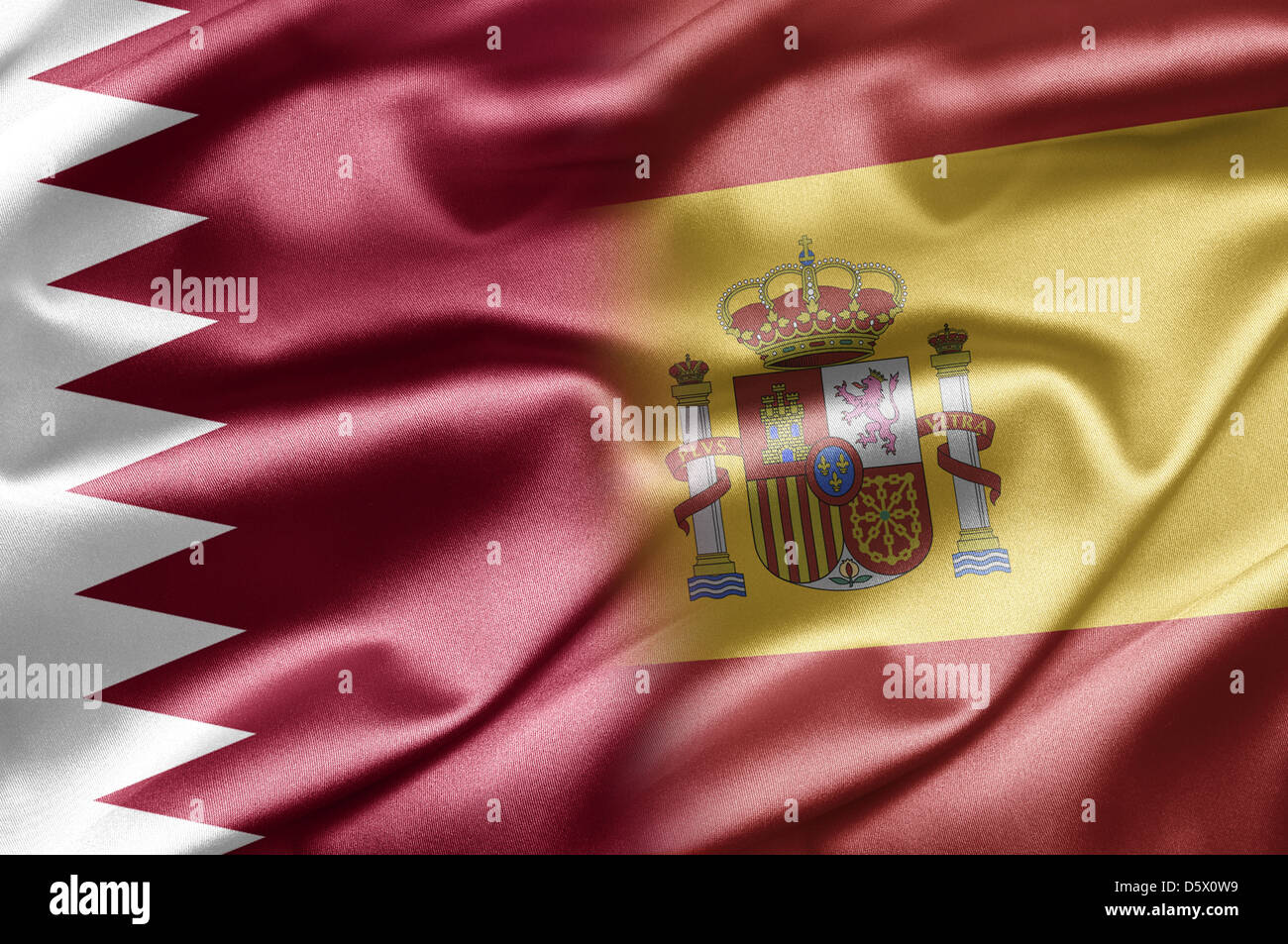 Qatar and Spain Stock Photo