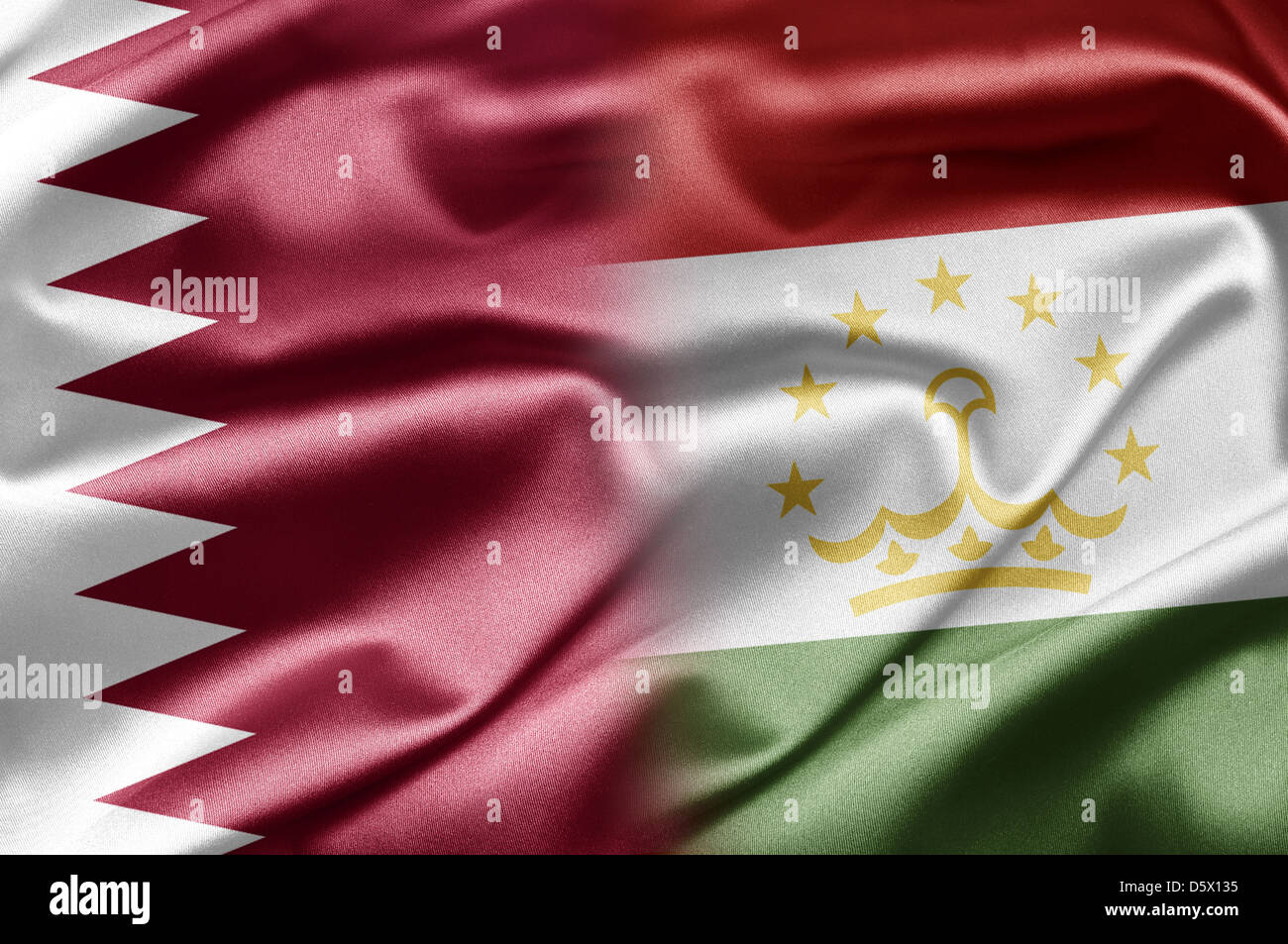 Qatar and Tajikistan Stock Photo